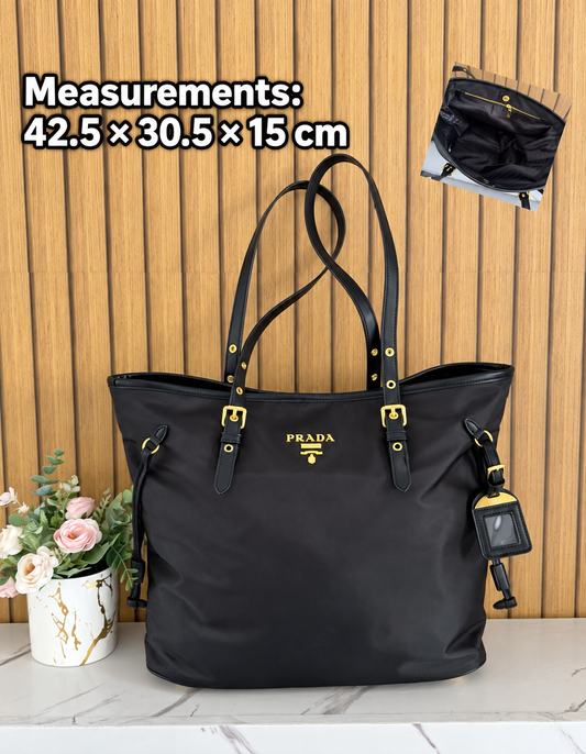 Black Nylon Everyday Tote